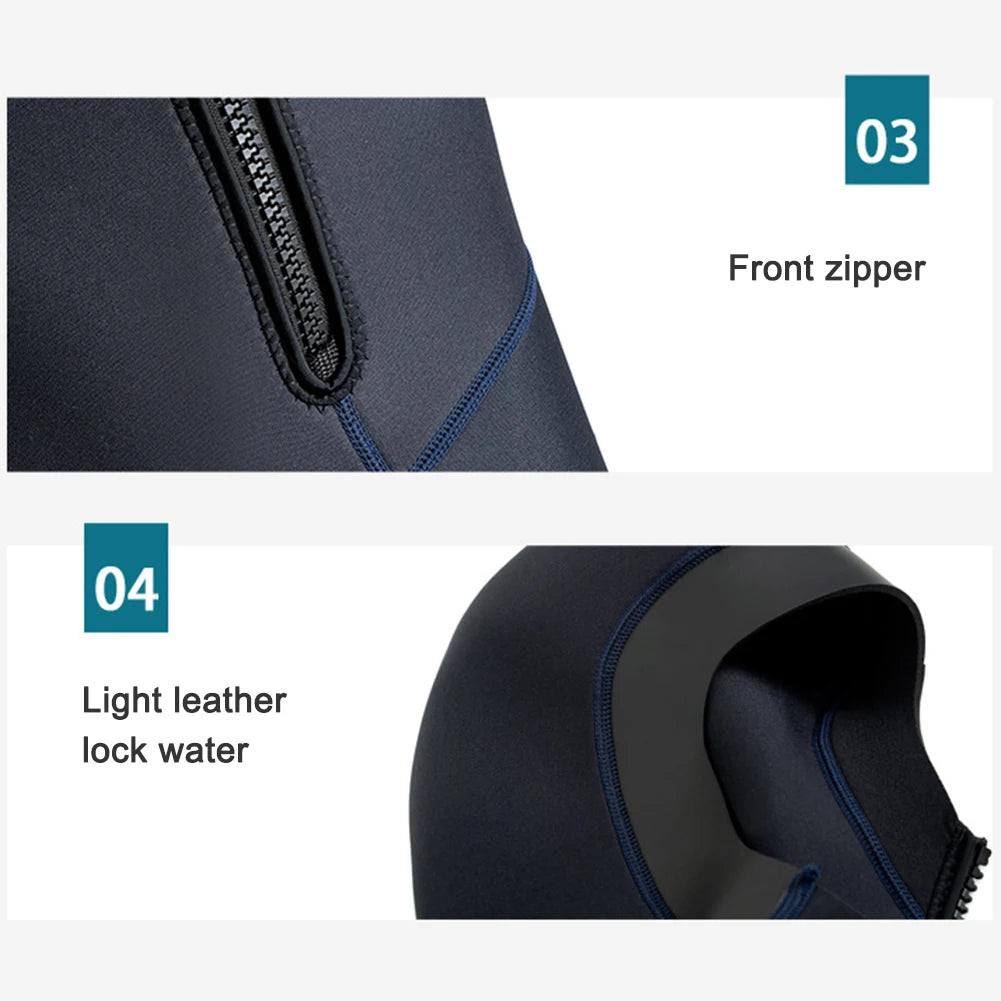 3mm Neoprene Wetsuit Unisex Long Sleeve Fission Hooded Neoprene Submersible For Men Keep Warm Scuba Diving Suit Swimwear