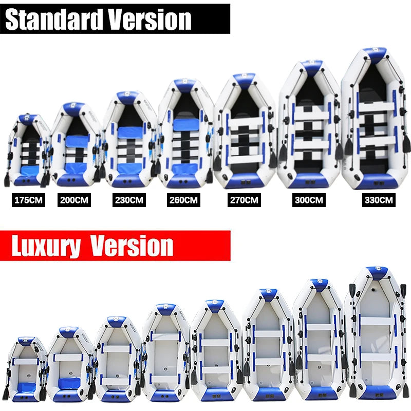 1 Person 175cm Inflatable Rowing Boat Ship Kayak Canoe Drifting Raft Dinghy Hovercraft Outdoor Fishing Diving Surfing Sailing