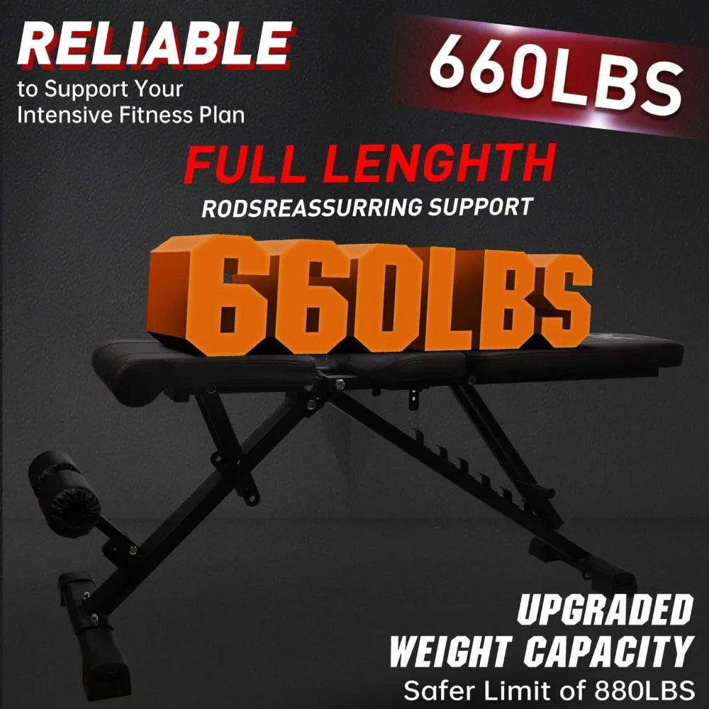 Weight Bench Adjustable Strength Training Workout Benches Foldable Work Out Incline Bench Set for Home Gym Weight Lifting