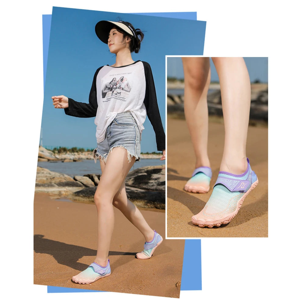 Swim Beach Aqua Shoes Women Non-slip Wading Sneaker Quick Dry Wading Shoes Breathable Wear-resistant Sportwear for Lake Hiking