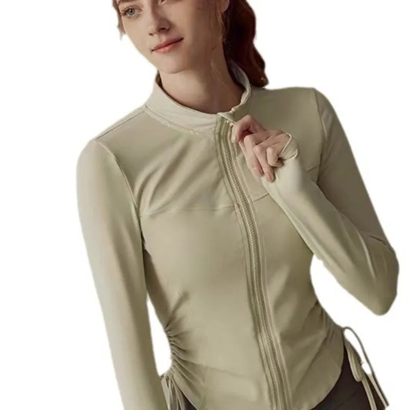 Solid Color Fashion Fitness Quick Drying Yoga Shirt Running Woman Higher Quality Sports Jacket Women Gym Clothes