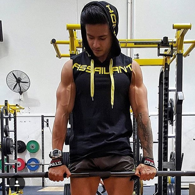 HETUAF 2019 Mens Cotton Hoodie fitness clothes bodybuilding tank top men Trend Tees Shirt Casual vest