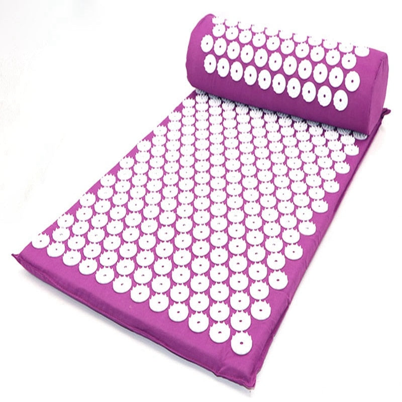 Acupressure Mat Sensi Massage Mat Pillow Set Kuznetsov's Applicator for Neck Foot Yoga Mat with Needle Back Massager Cushion Pad