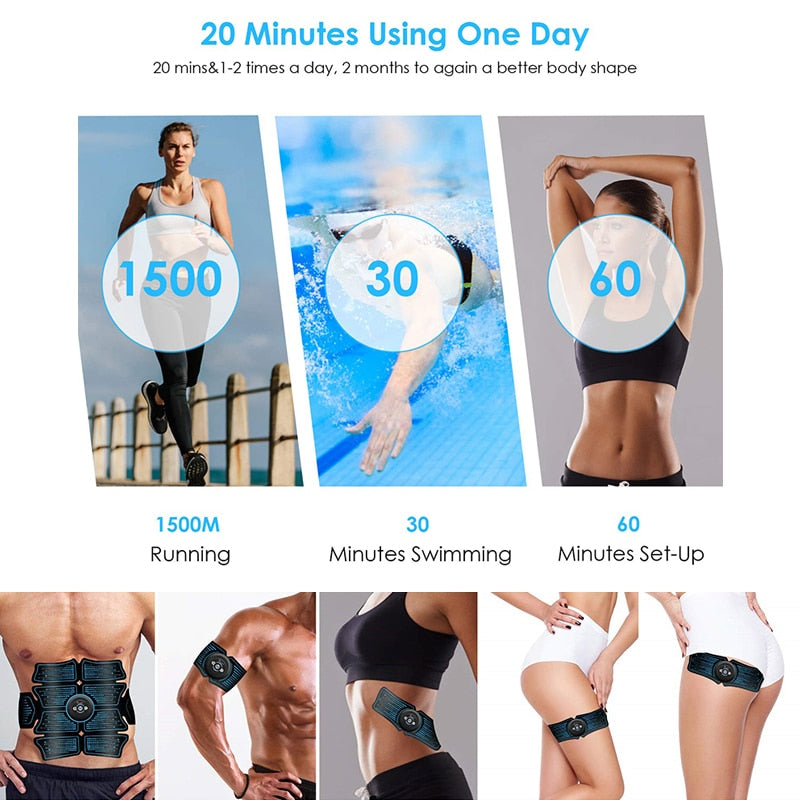 EMS Abs Abdominal Muscle Stimulator Trainer USB Connect Fitness Equipment Training Gear Muscles Electrostimulator Toner Exercise