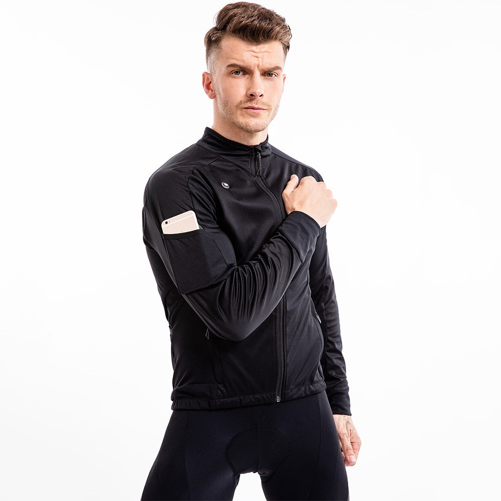 RION Mens Spring Thermal Cycling Jackets MTB Bike Coat Bicycle Clothing Long Sleeve Cycling Jerseys Ciclismo Jacket with Pocket