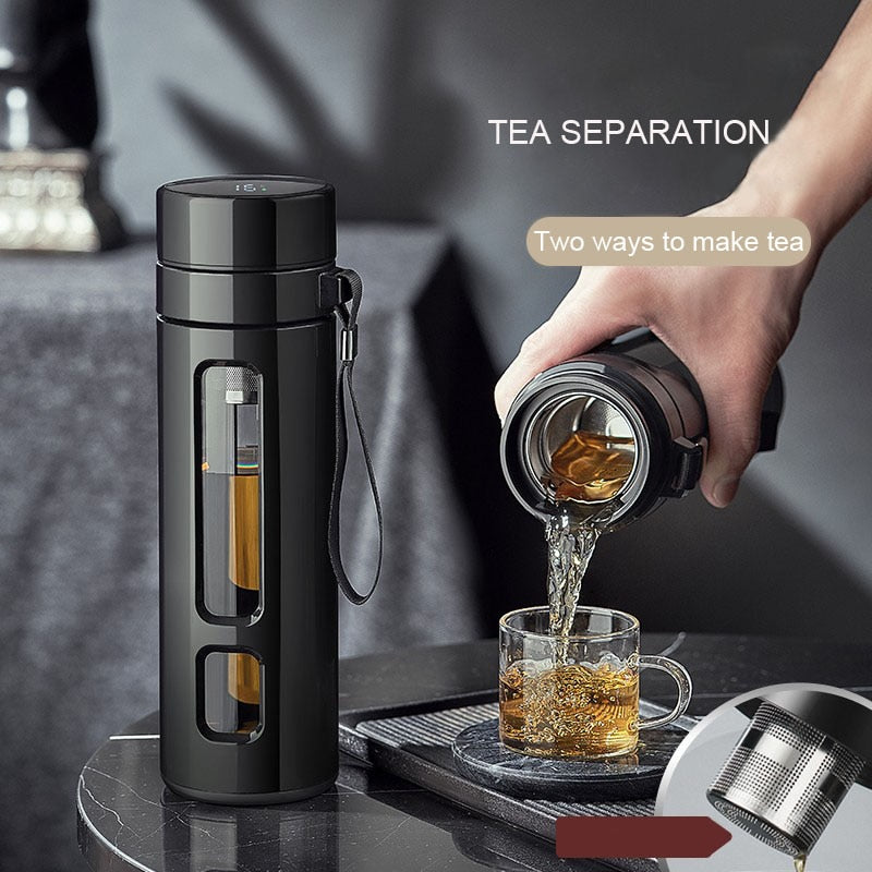 550ML Glass Water Tea Bottle Protector Insulated Brief Leak Proof Portable Drink Tea Infuser Office Bottle Glass Teapot Bottle