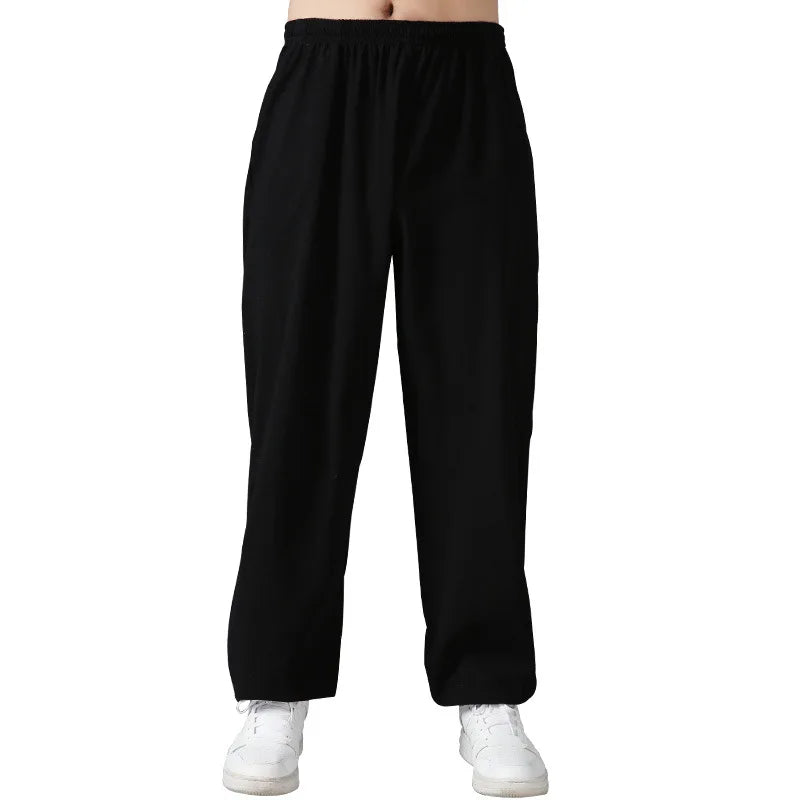 Loose Cotton Linen Pants For Men Harem Pants Men's Tai Chi Pants Martial Arts Kung Fu Summer Running Pants Yoga