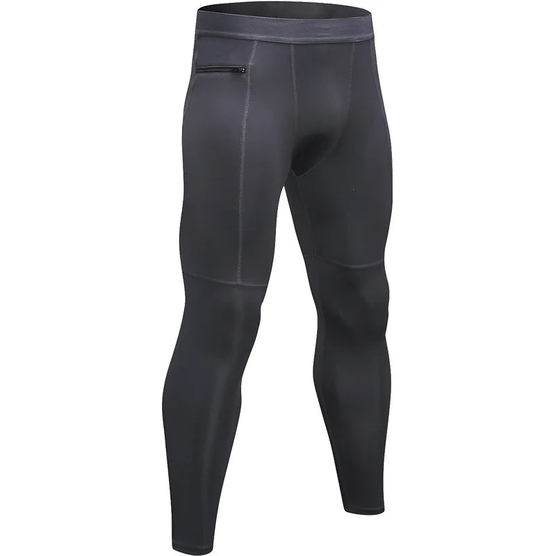 men  Pocket Gym Leggings Sport Pants Workout Fitness Compression Pants Men Sweatpants Breathable Slim Tight Pants