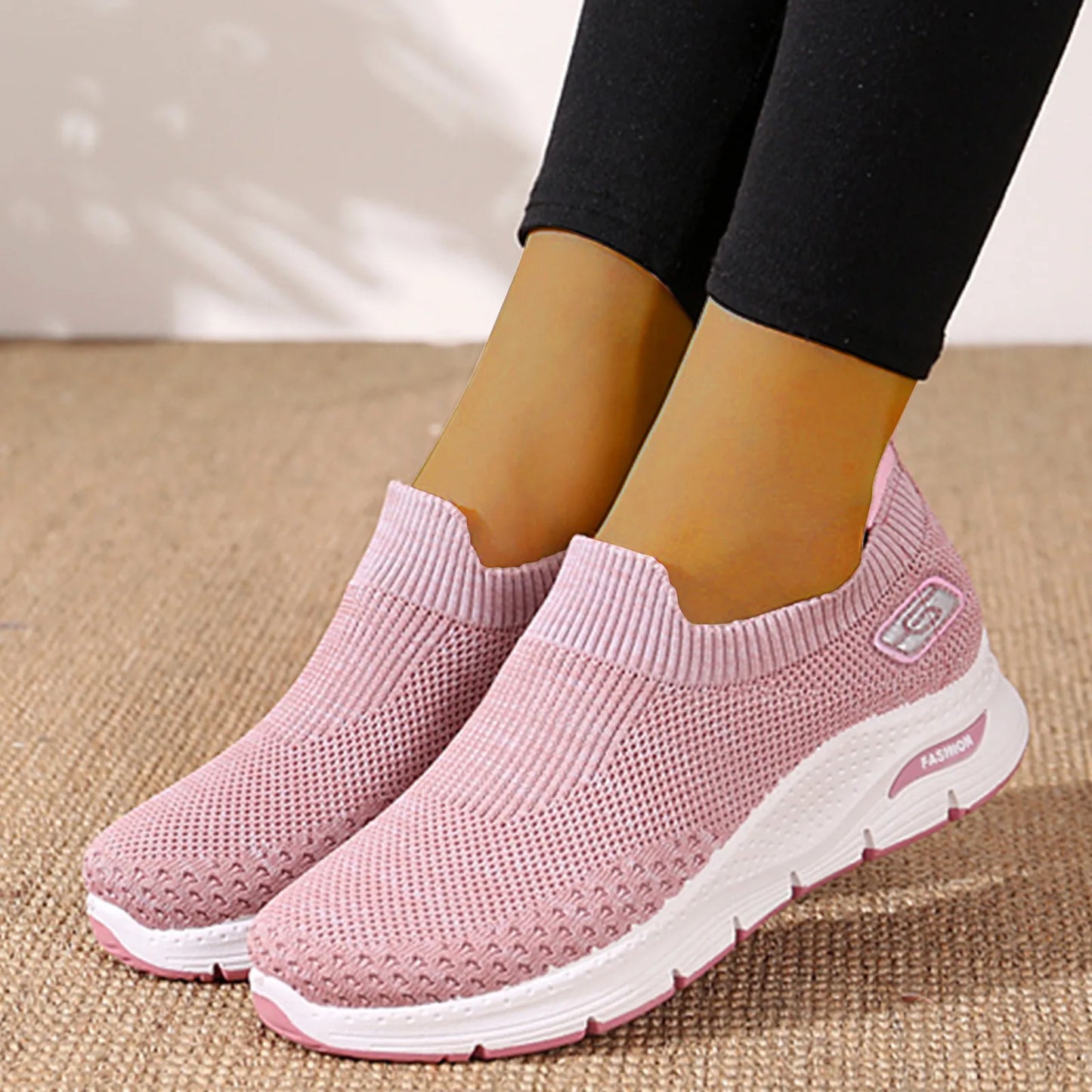 Fashion Women's Sneakers Shoes Leisure Breathable Mesh Outdoor Slip-on Female Sock Light Fitness Running Sport Sneakers 2021 #40