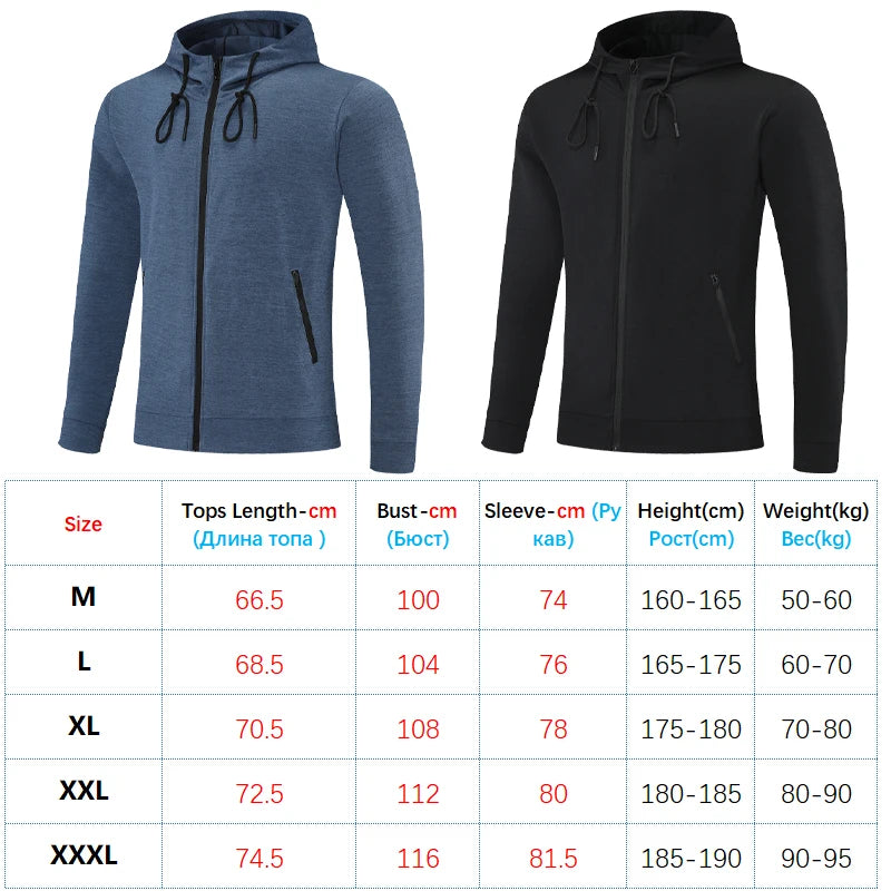 Men Sport Hoodies Zipper Outdoor Hiking Cycling Coat 2021 New Autumn Training Fitness Jackets Thin Male Running Long Sleeve