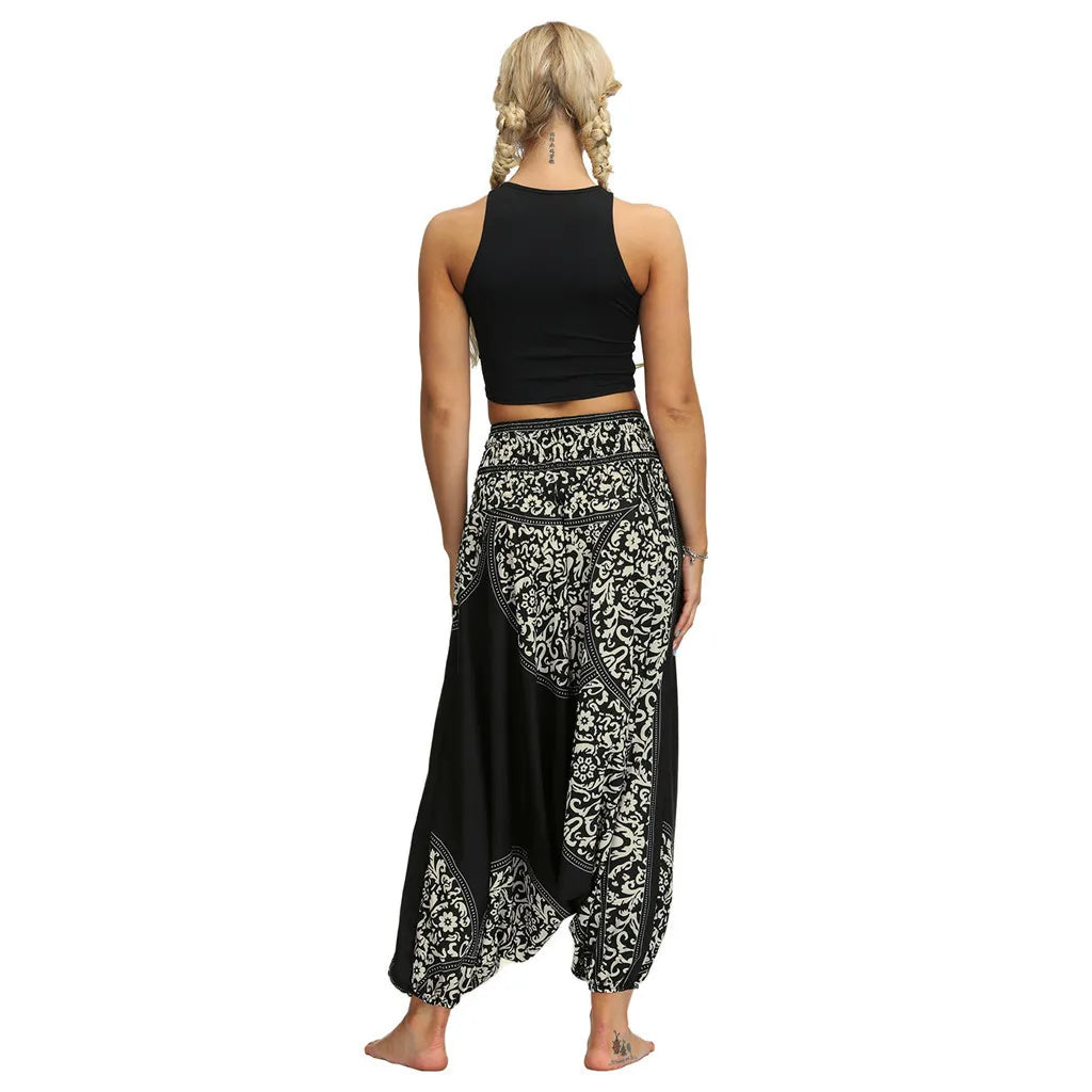 Women Casual Loose Yoga Trousers Baggy Boho Jumpsuit Pants спортивные штаны женщин pantalones de mujer 2021 new Design