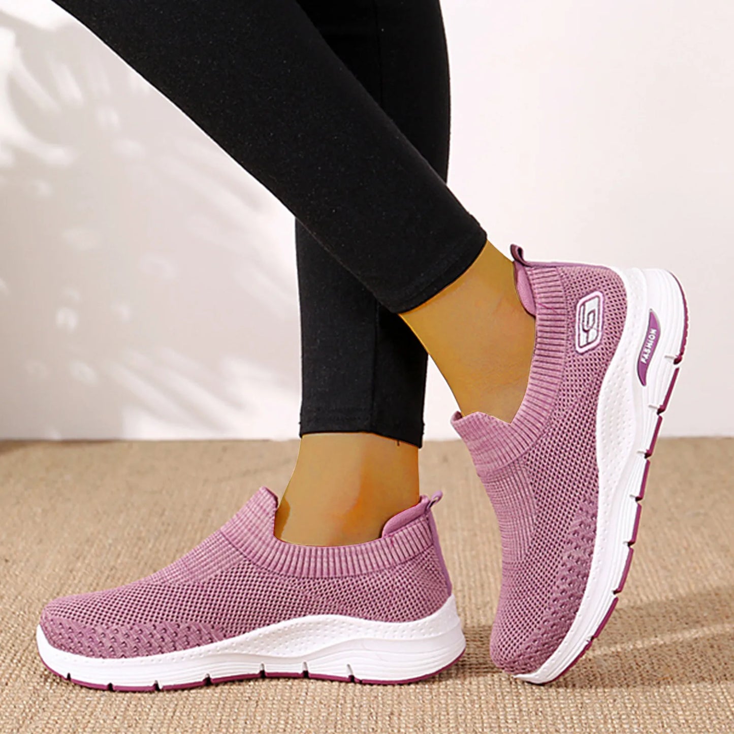 Fashion Women's Sneakers Shoes Leisure Breathable Mesh Outdoor Slip-on Female Sock Light Fitness Running Sport Sneakers 2021 #40