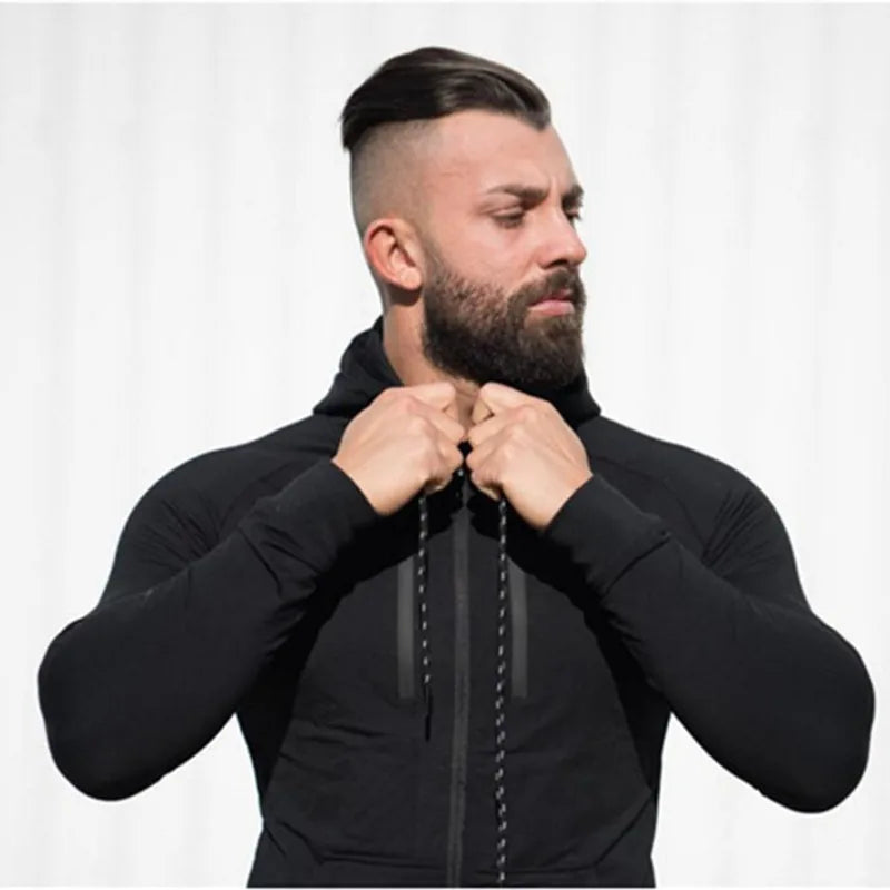 Men Brand Hoodies Gym Sport Running Training Fitness bodybuilding Sweatshirt Outdoor Sportswear Male Hooded Jacket Hoodies