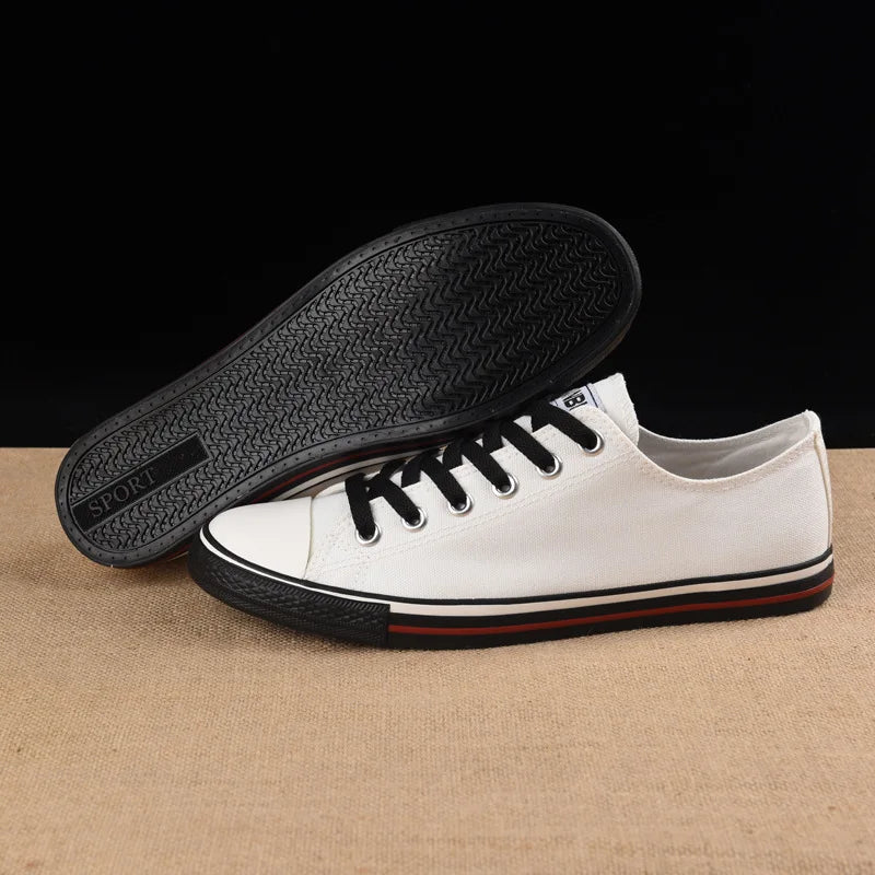 Wholesale High Quality Men Canvas Shoes Male Black Student Casual Shoes White Flat Bottomed Sneakers Shoes