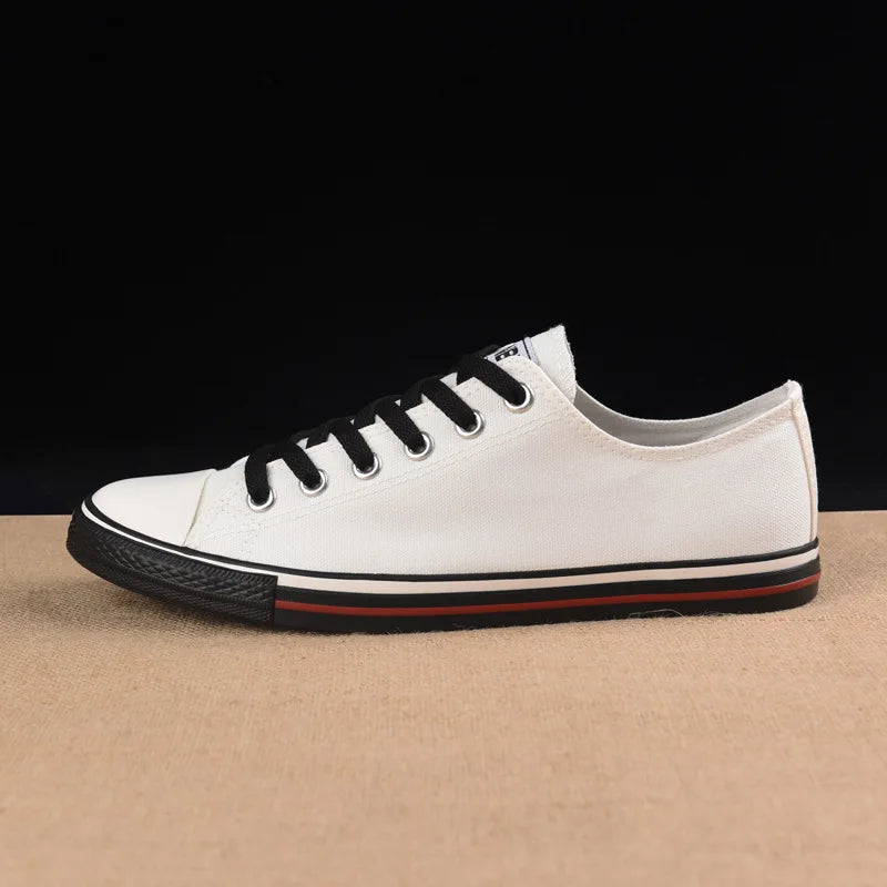 Wholesale High Quality Men Canvas Shoes Male Black Student Casual Shoes White Flat Bottomed Sneakers Shoes