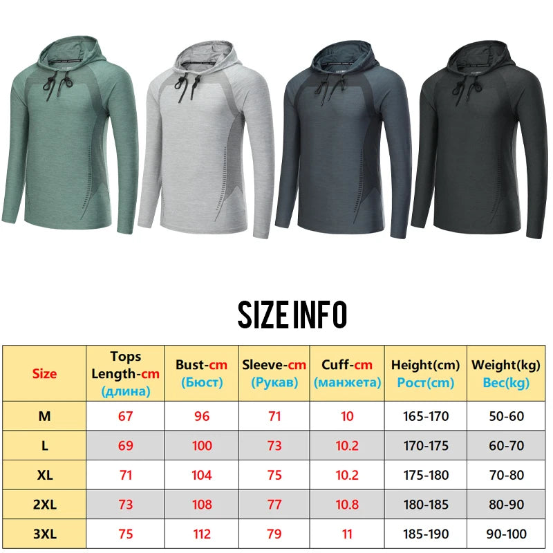 Men Outdoor Sports Jacket Breathable Fashion Training Workout Hoodie Print Running Long Sleeves Autumn Winter Gym Pullover