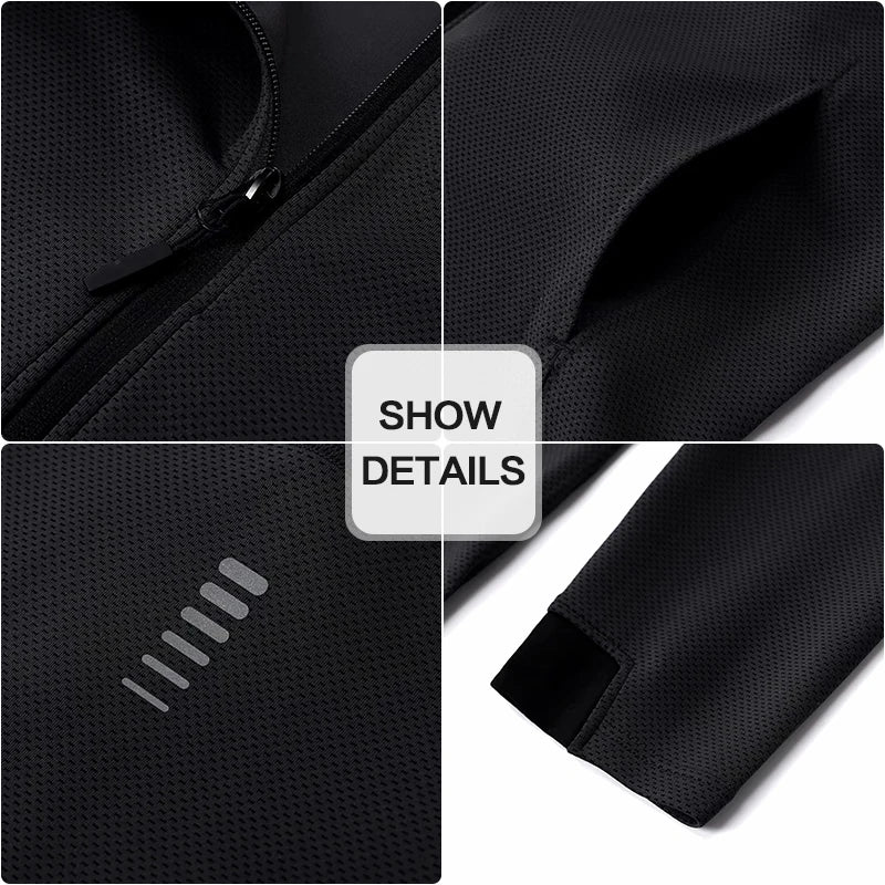 Gym Men Sports Jacket Fitness Long Sleeve Coat Running Elastic Tight Hoodies Slim Hiking Sweatshirts Male Jogging Hooded Tops