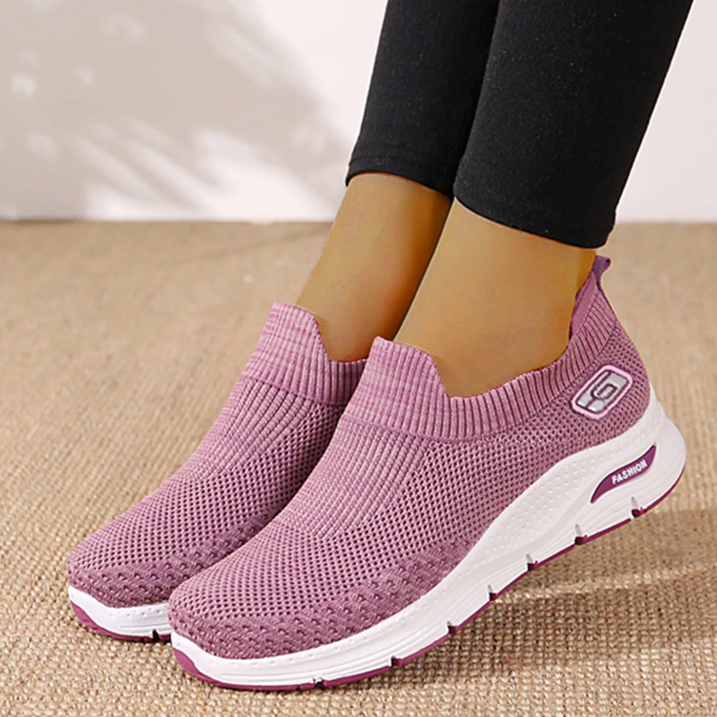 Fashion Women's Sneakers Shoes Leisure Breathable Mesh Outdoor Slip-on Female Sock Light Fitness Running Sport Sneakers 2021 #40