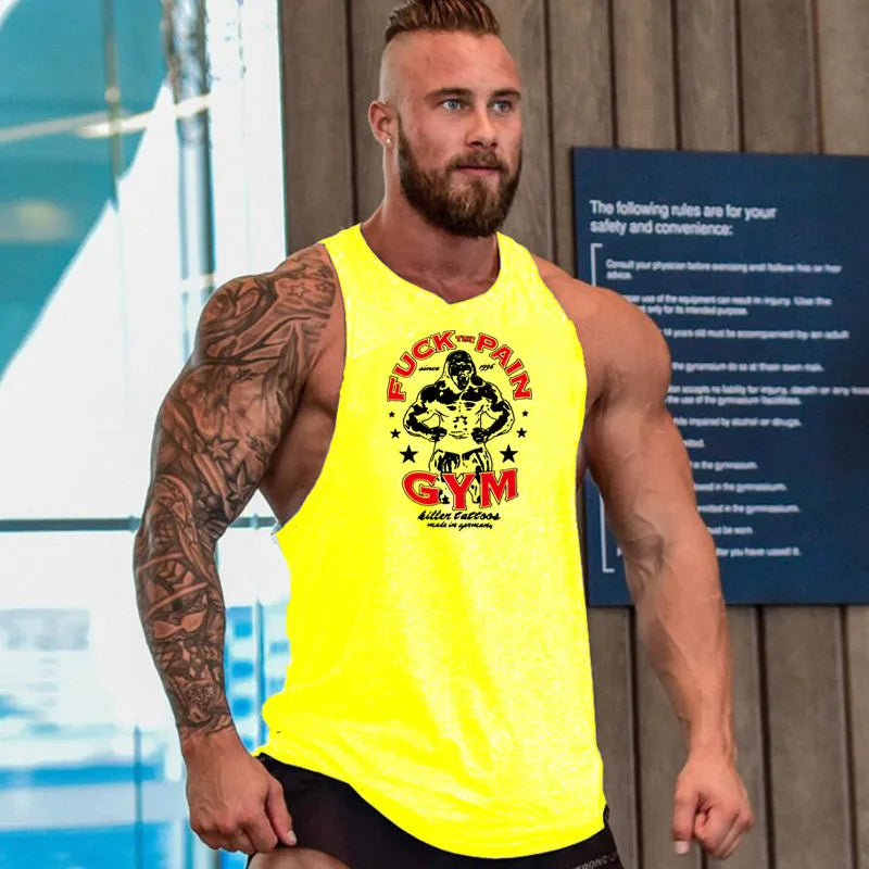 Workout Clothing Fitness Top Men Gym Tank Top Mens Bodybuilding Brand Vest Muscle Sleeveless Singlets Fashion Sports Shirt M-3XL