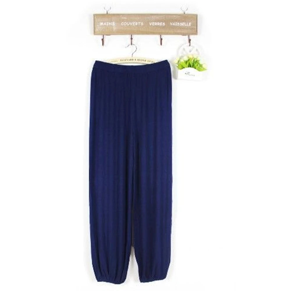 Men's Bloomers Adult Summer Loose aPants Synthetic Cotton Wide-Leg Yoga Dance Plus Size Male's Pants