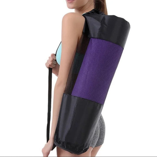 Portable Oxford Cloth Yoga Net Bag Wear-resistant Yoga Mat Bag Adjustable Carrier Pocket Foldable Washable Fitness Pouch