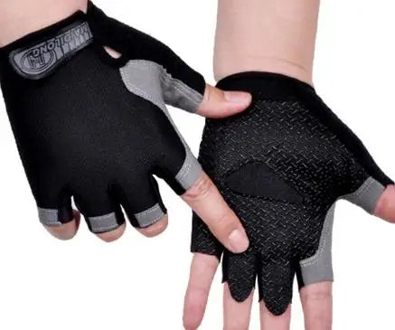 Anti Slip Shock Breathable Half Finger Gloves Breathable Cycling Gloves Fitness Gym Bodybuilding Crossfit Exercise Sports Gloves