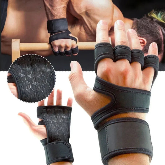 Weight Lifting Training Body Building Gloves Men Women Black Gym Hand Palm Wrist Protector Gloves Outdoor Sports Cycling Gloves