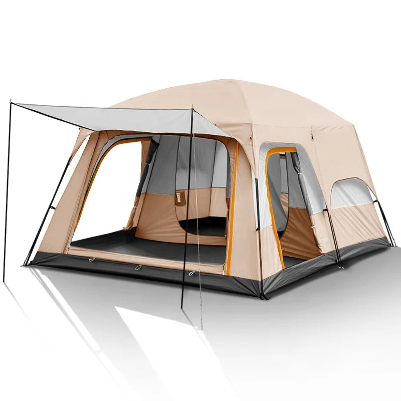 Outdoor Waterproof Custom Portable Large Space Luxury Double Layer 2 Rooms 1 Living Room Family Automatic Camping Tent for Sale