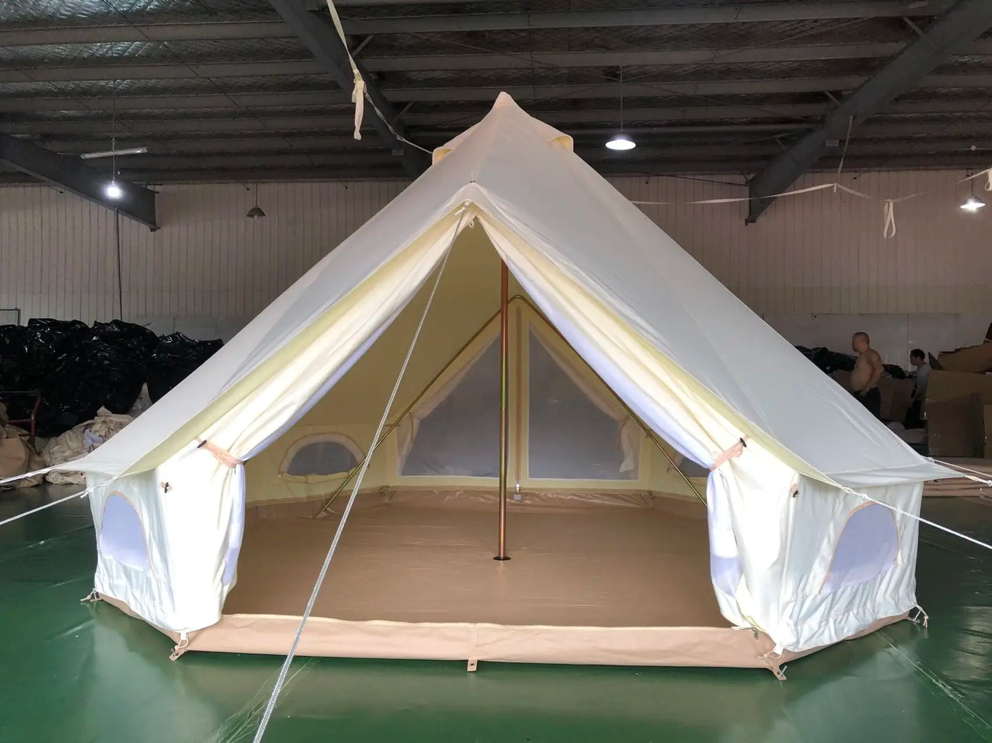 Double Door waterproof canvas bell tent 4m