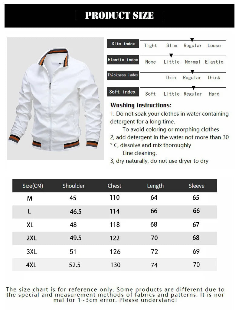 Men Fashion Jacket Men New Casual Windbreaker Bomber Jacket Coats Men 2022 Spring Autumn Outdoor Waterproof Slim Jackets Mens