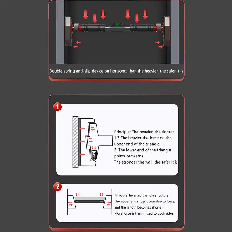 Training Horizontal Bar Telescopic Home Pullup Bars Exercise Sit Up Bar Doorway Horizontal Bar Anti-Reversing Pullup Bars