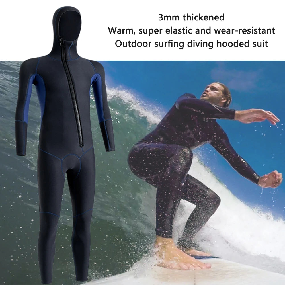 3mm Neoprene Wetsuit Unisex Long Sleeve Fission Hooded Neoprene Submersible For Men Keep Warm Scuba Diving Suit Swimwear