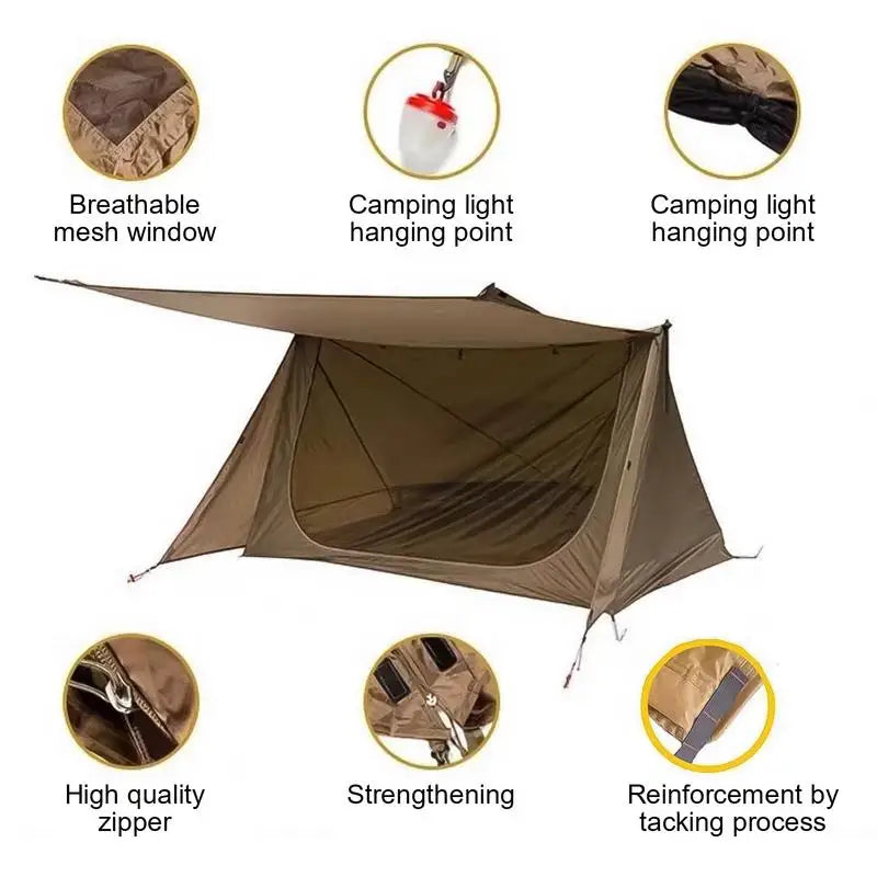 2-Person Outdoor Ultralight Camping Tent Professional Rodless Tent Waterproof Camping Hiking Travel Tent