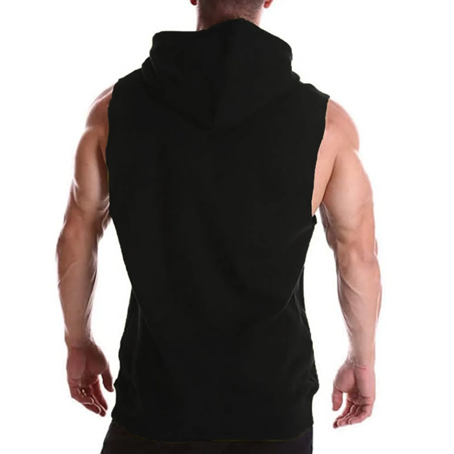 New Gyms Clothing Mens Bodybuilding Hooded Tank Top Soild Color Sleeveless Vest Sweatshirt Fitness Workout Sportswear Tops Male