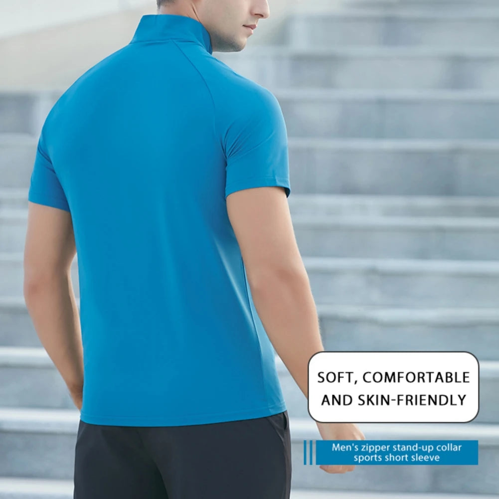 Sports T Shirt Quick-Dry Short Sleeves Athletic Running Training Shirt Men's Perspiration Moisture Wicking Top