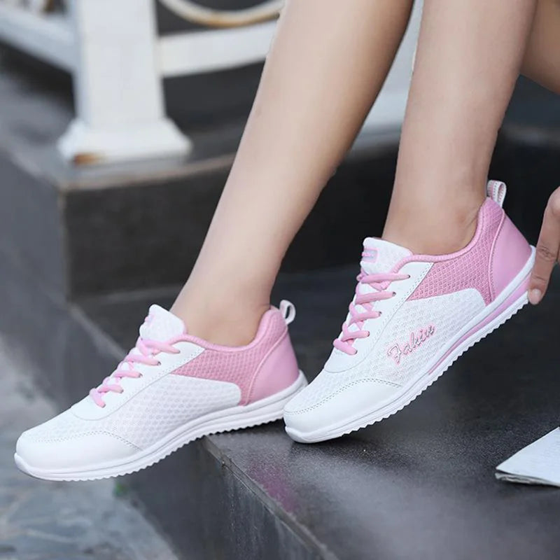 Women Sneakers Fashion Lace Up Shoes Woman Sneakers Flat Shoes For Women Soft Solid Color Tenis Feminino Female Footwear