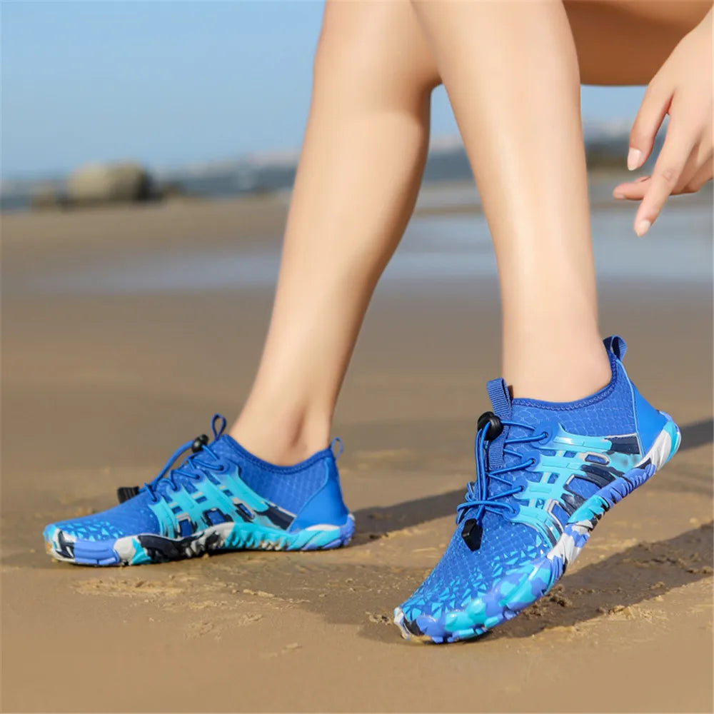 Men Women Water shoes Upstream Wading Swimming Barefoot Five Fingers Aqua Shoes Colorful Beach Seaside Light Unisex Sneakers New