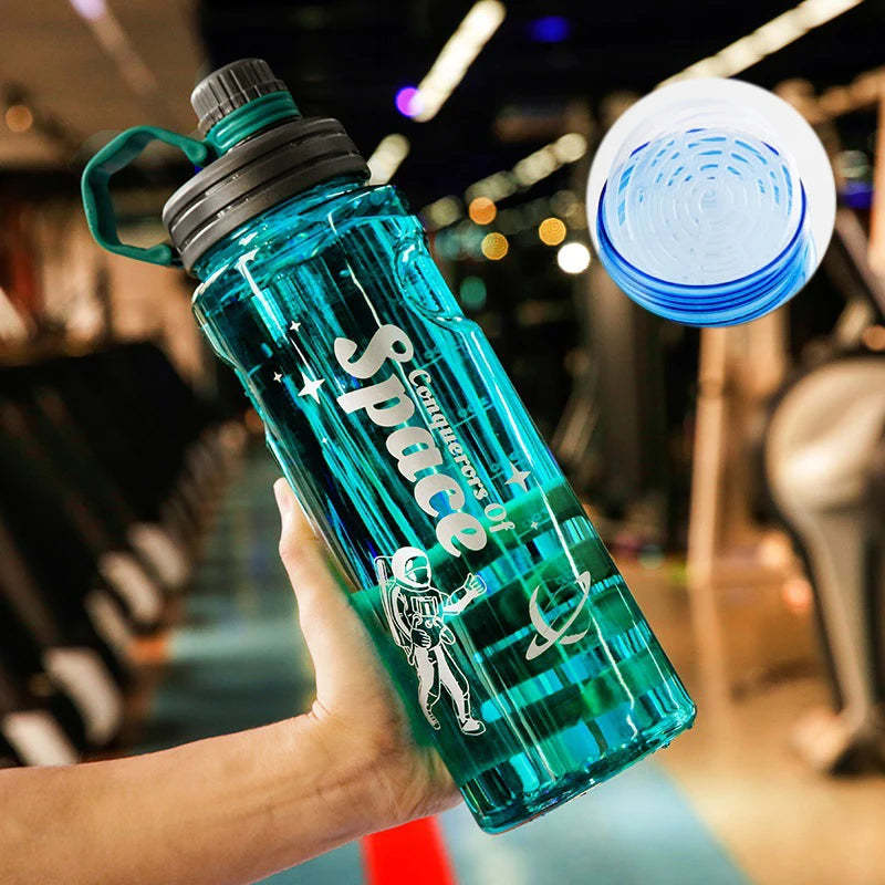 Liter Water Bottle Drinking Sports Bottles With Time Marker Plastic Water Jug Drinkware Outdoor Cup Fitness Water Bottle