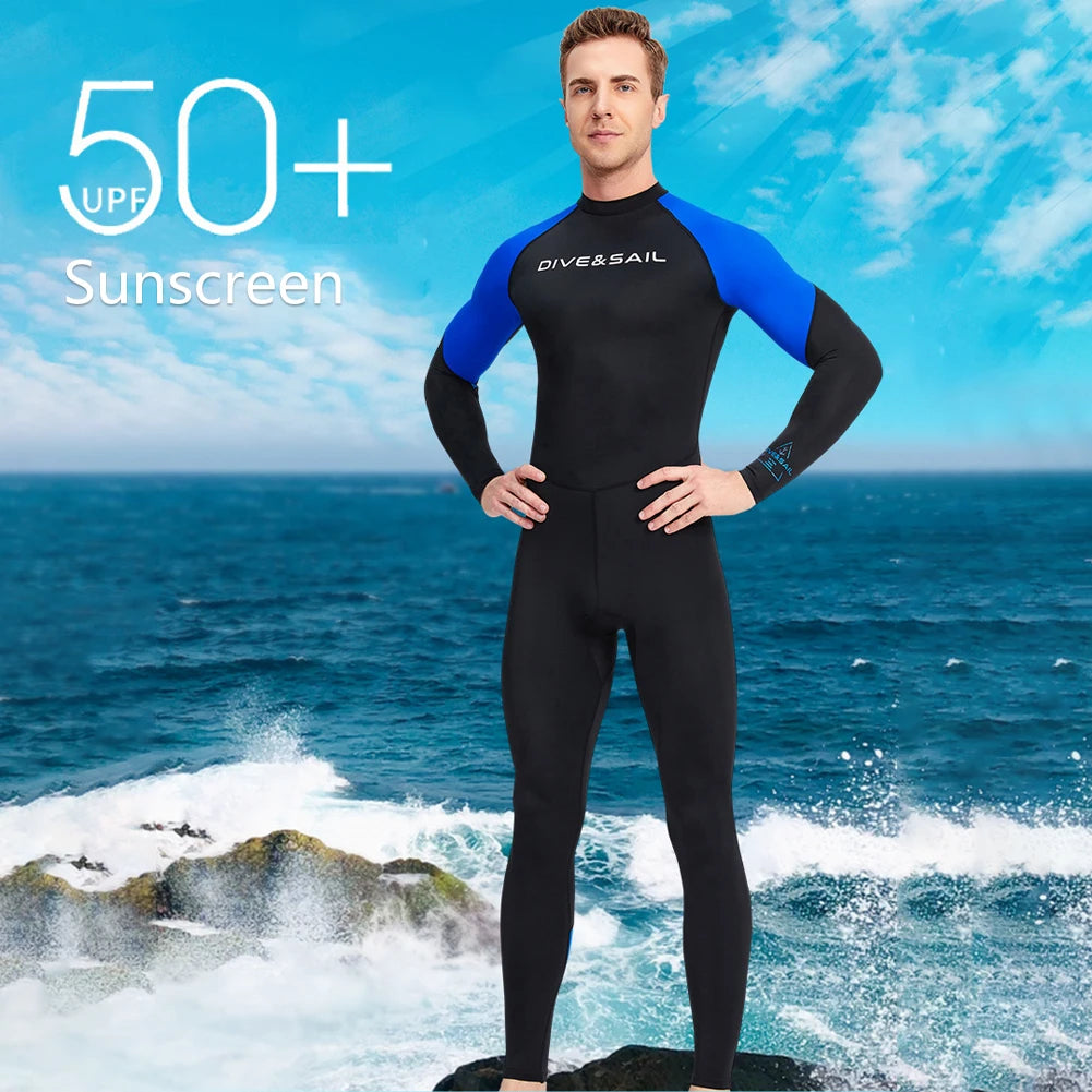 Men Diving Suit Cold Proof Sunscreen Snorkeling Surfing Swimsuit Warm with Zipper Anti-scratch Breathable Water Sports Equipment