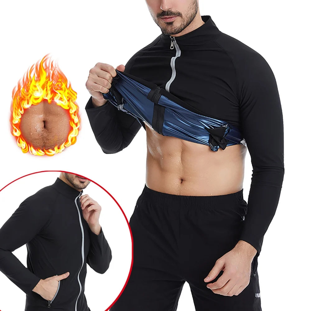 Sauna Suit for Men Waist Trainer Gym Boxing Sweatshirts Sweat Sauna Jackets