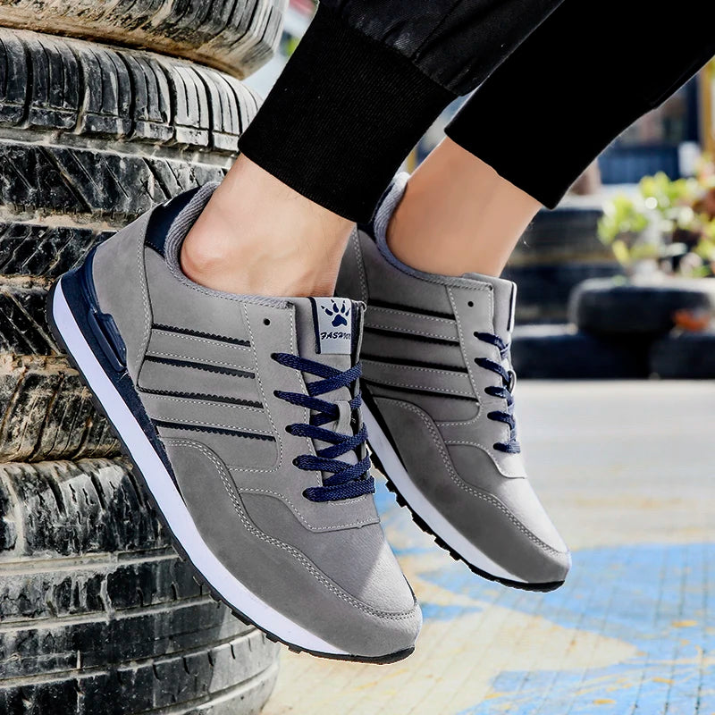 Breathable Sneakers Men Sport Running Shoes Women Light Athletic Shoes Leather Men Casual Flats Trail Walking Shoe Plus Size