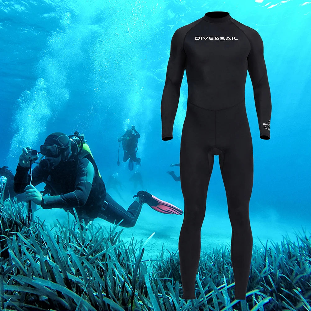 Men Diving Suit Cold Proof Sunscreen Snorkeling Surfing Swimsuit Warm with Zipper Anti-scratch Breathable Water Sports Equipment