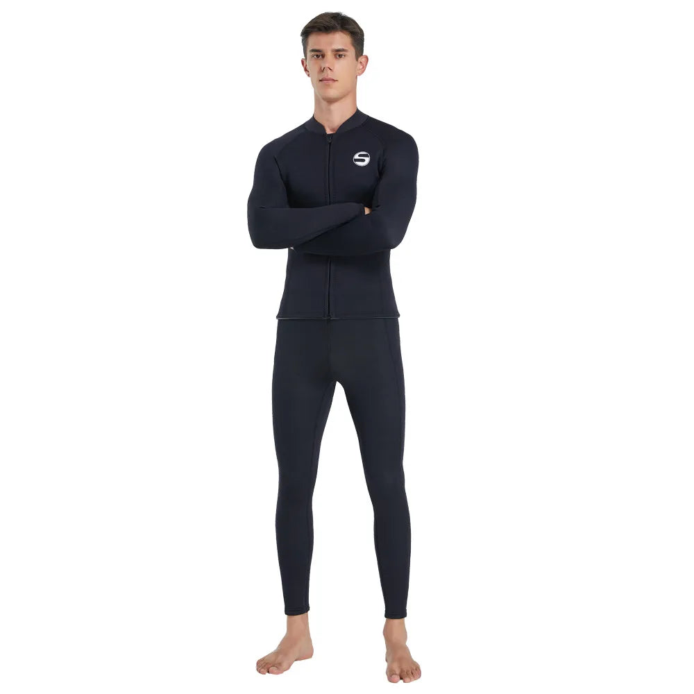 Men's New Professional Diving Suit  Cold Proof Warm 3mm Neoprene Top Pants Split Suit Male Thick Wading Swimming Surfing Wetsuit