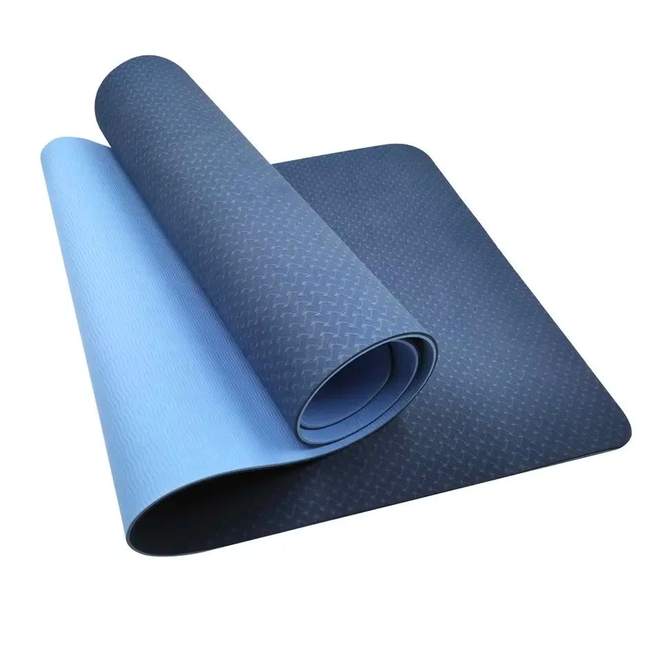 Wholesale Yoga Mats 1/4 Thick TPE Yoga Mat Eco-friendly Non-Slip Exercise & Fitness Mat for Men & Women with Carrying Strap