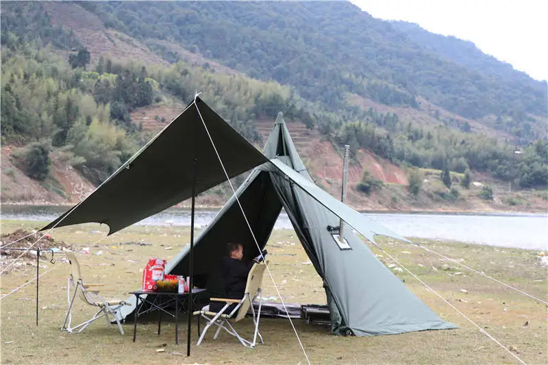 5-8 Person High Quality Outdoor Tent Cotton Canvas Luxury Camping Pyramid Tent