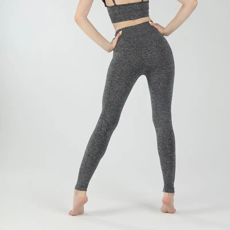 Women's High Waist Yoga Pants Gym Tummy Control Sports Running Leggings Fitness Solid Color Casual Leggings