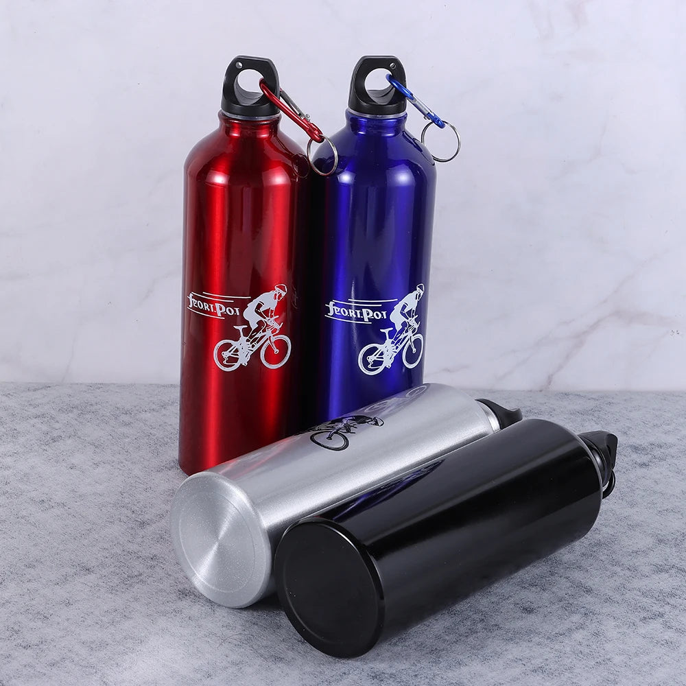 Aluminum Alloy 750ml Bicycle Water Bottle Food Grade Sports Fitness Running Riding Camping Hiking Kettle Leak-proof Bike Bottle