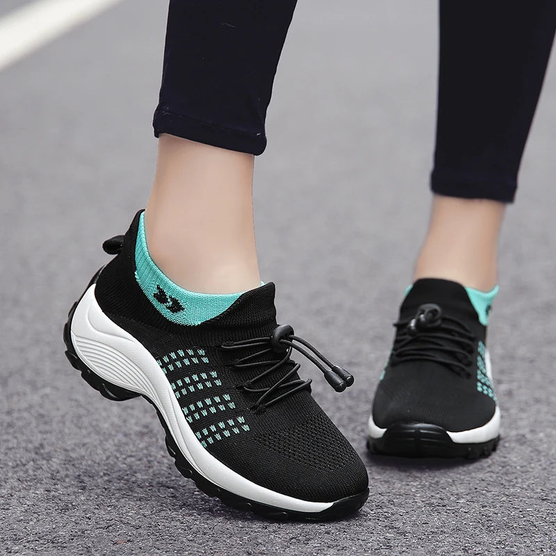 Autumn And Winter Lady Large Size High Elastic Socks Shoes Women Outdoor Fashion Running Sneakers