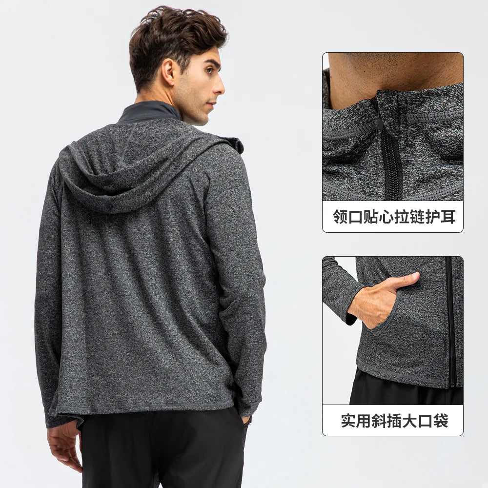 Men Brand Hoodies Gym Sport Running Training Fitness Bodybuilding Sweatshirt Outdoor Sportswear Male Hooded Jacket MMA Dry Fit
