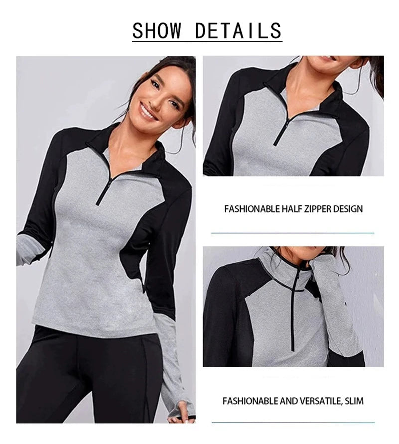 Training Exercise Jacket Women Zipper Running Sport Suit Hooded Yoga Fitness Sportswear Female Sport Coat Long Sleeve